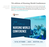 7 th Edition Of Nursing World Conference